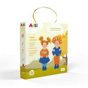 Набор для творчества - Лучшие друзья Ира и Витя, с глиняными фигурками и красками (Arti, Г000694)